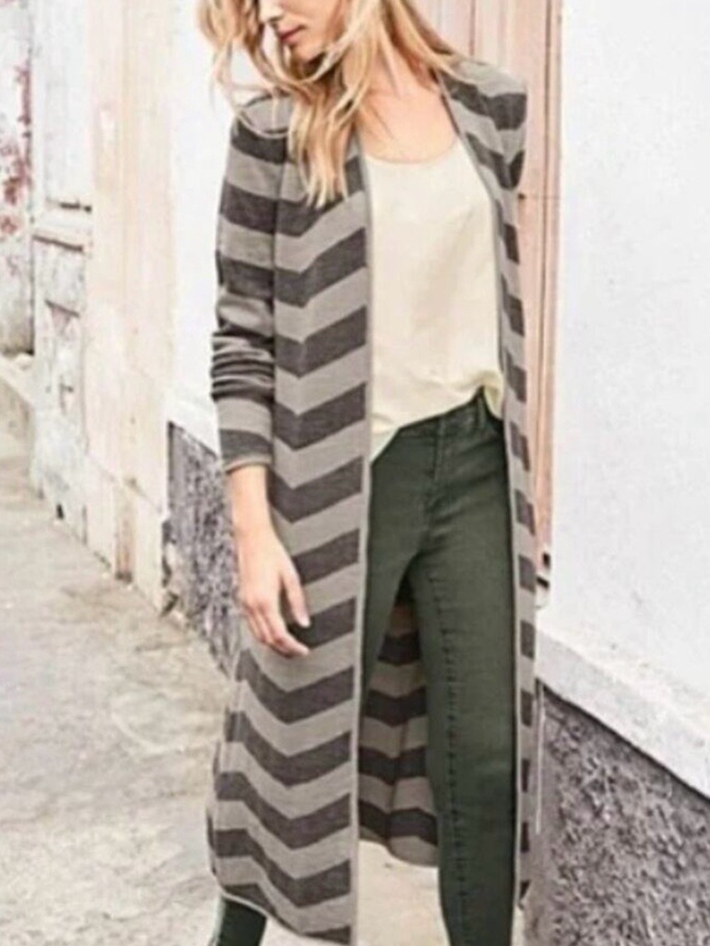 NWT XS Garnet Hill Chevron Cardigan